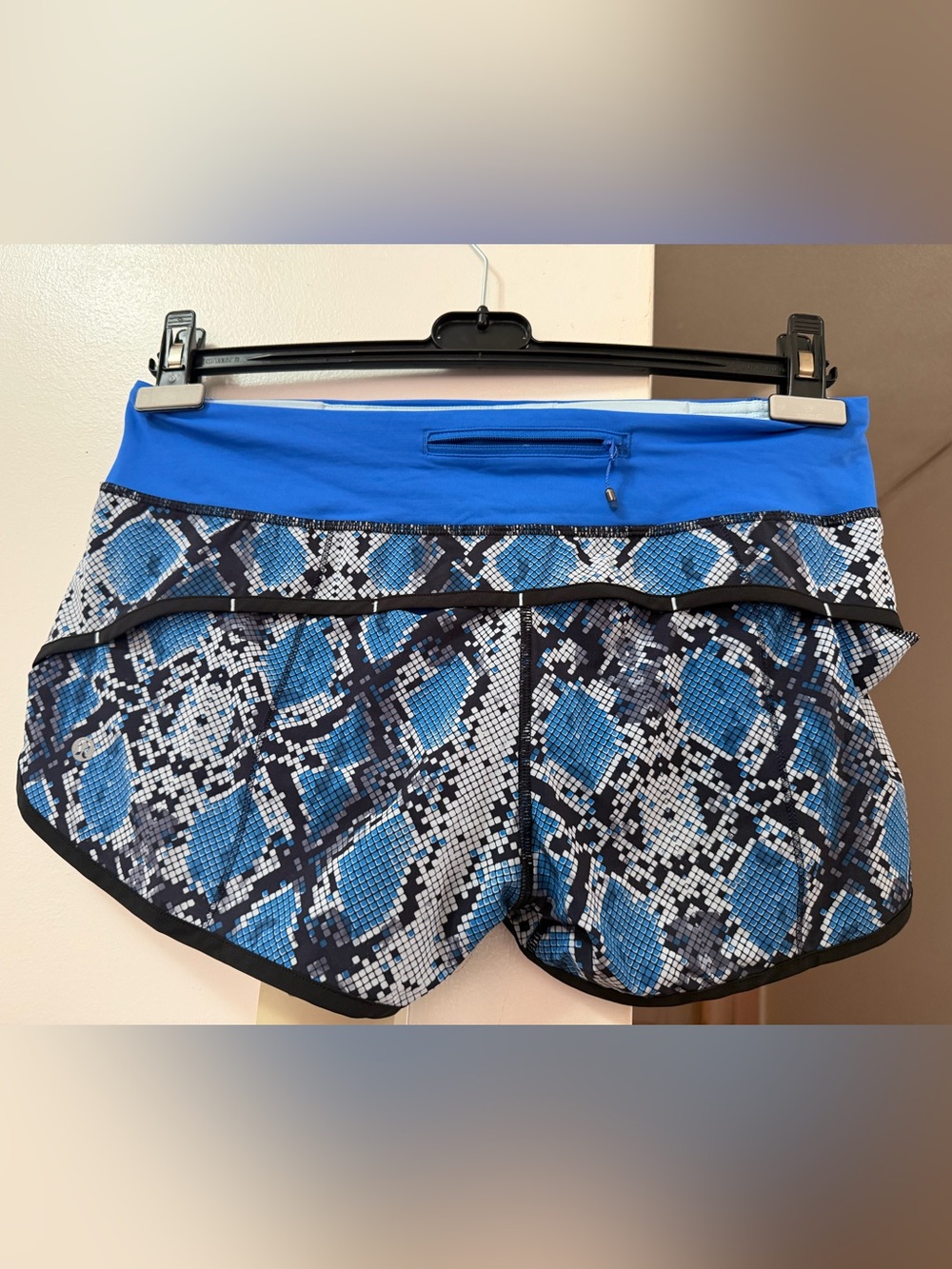 lululemon athletica Blue Snake-Print Run Shorts